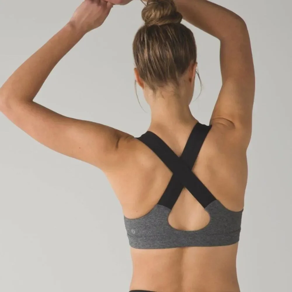 Lululemon All Sport Bra III in Heathered Black / Black